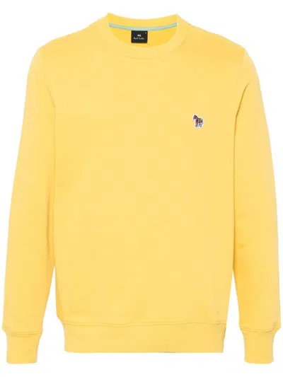 Shop Ps By Paul Smith Ps Paul Smith Zebra Logo Cotton Sweatshirt In Yellow