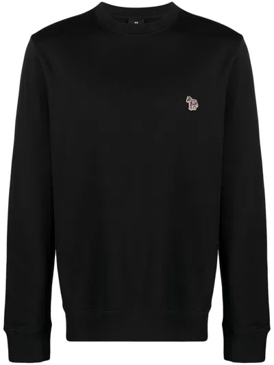 Shop Ps By Paul Smith Ps Paul Smith Zebra Logo Cotton Sweatshirt In Black