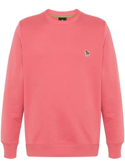Shop Ps By Paul Smith Ps Paul Smith Zebra Logo Cotton Sweatshirt In Pink