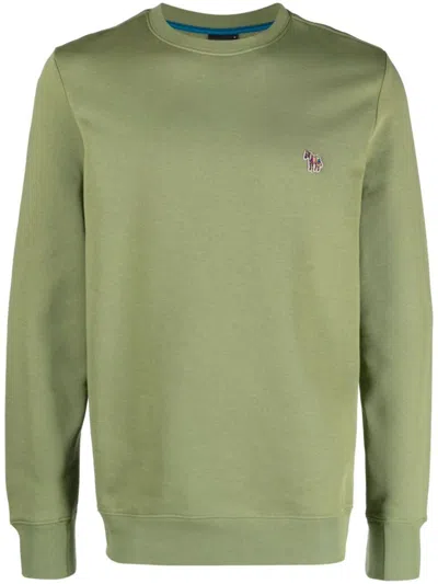 Shop Ps By Paul Smith Ps Paul Smith Zebra Logo Cotton Sweatshirt In Green