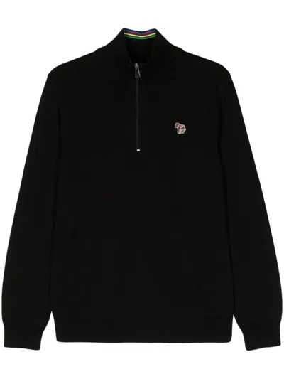 Shop Ps By Paul Smith Ps Paul Smith Zebra Logo Organic Cotton Sweatshirt In Black