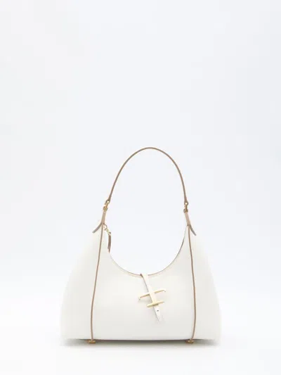 Shop Tod's T Timeless Small Hobo Bag In White