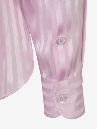 Shop Tom Ford Striped Silk Shirt In Pink