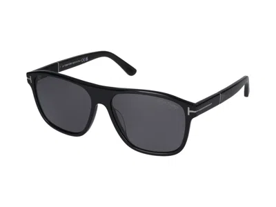 Shop Tom Ford Sunglasses In Glossy Black/smoke Polar