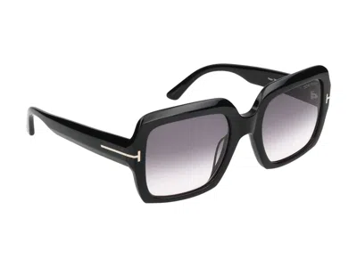 Shop Tom Ford Sunglasses In Glossy Black/smoke Grad