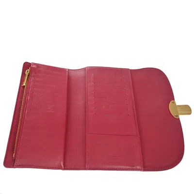 Pre-owned Louis Vuitton Amelia Burgundy Leather Wallet  ()