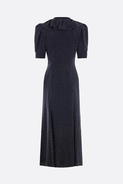 Shop Alessandra Rich Dresses In Navy Blue+white