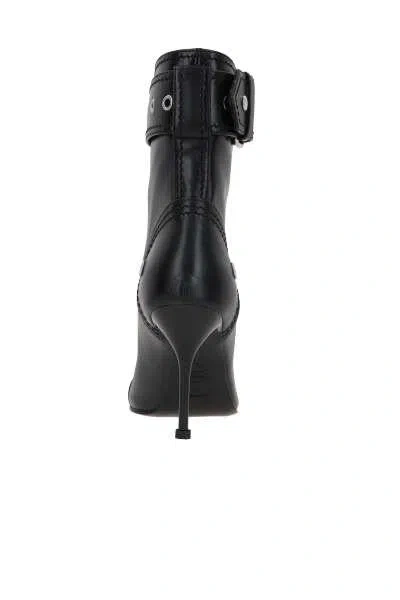 Shop Alexander Mcqueen Boots In Black+silver