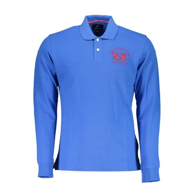Shop La Martina Cotton Polo Men's Shirt In Blue