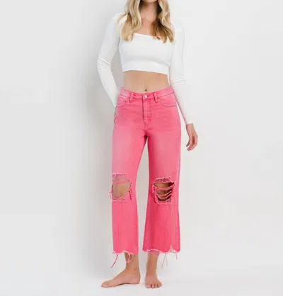 Shop Vervet By Flying Monkey Flares Jeans In Hot Pink
