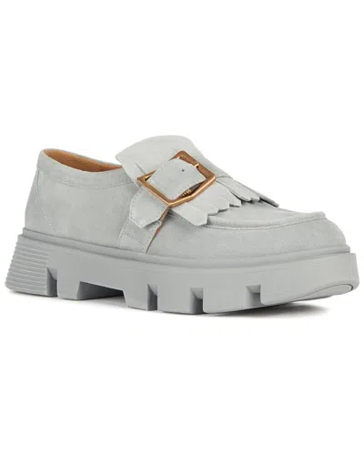 Shop Geox Vilde Leather Moccasin In Grey