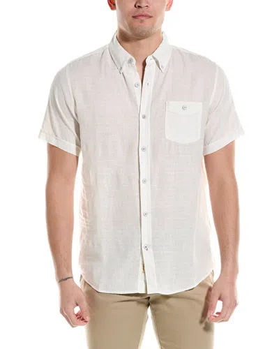 Shop Weatherproof Vintage Linen-blend Woven Shirt In White