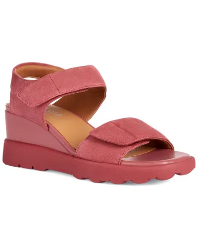 Shop Geox Spherica Leather Sandal In Pink