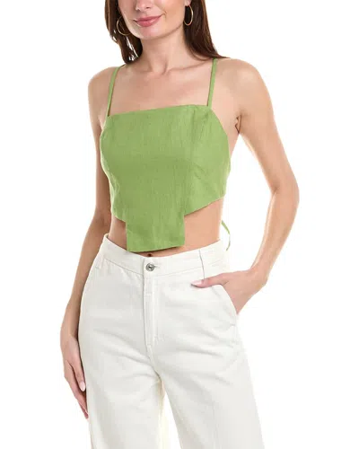 Shop Hevron Celeste Linen Tank In Green