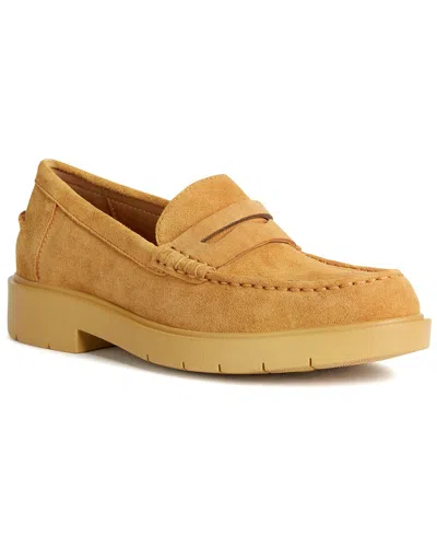 Shop Geox Spherica Leather Moccasin In Yellow