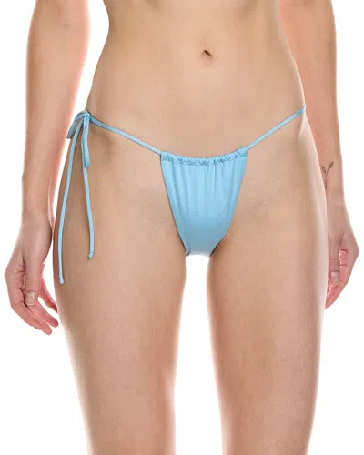 Shop Monica Hansen Beachwear Money Maker Side Tie String Bikini Bottom In Blue