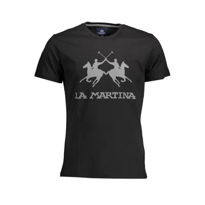 Shop La Martina Cotton Men's T-shirt In Black