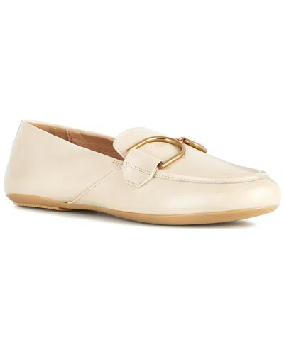 Shop Geox Palmaria Leather Moccasin In Beige