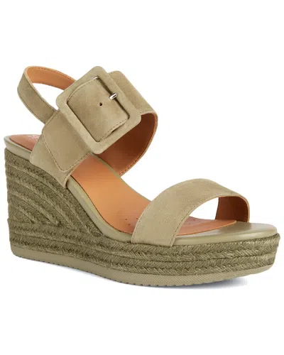 Shop Geox Ponza Leather Sandal In Green