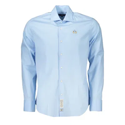 Shop La Martina Cotton Men's Shirt In Blue