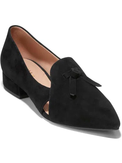 Shop Cole Haan Viola Skimmer Womens Faux Suede Pointed Toe Loafers In Black