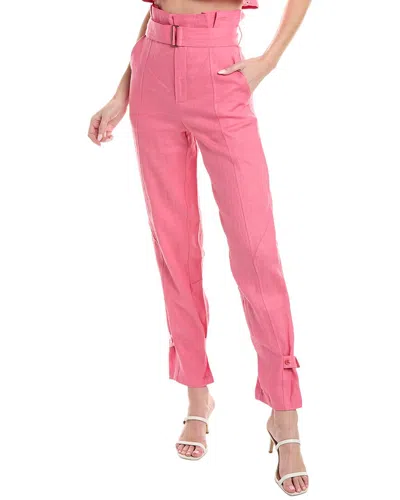 Shop Hevron Leona Linen Pant In Pink