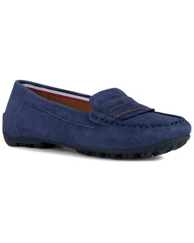 Shop Geox Kosmopolis Leather Moccasin In Blue