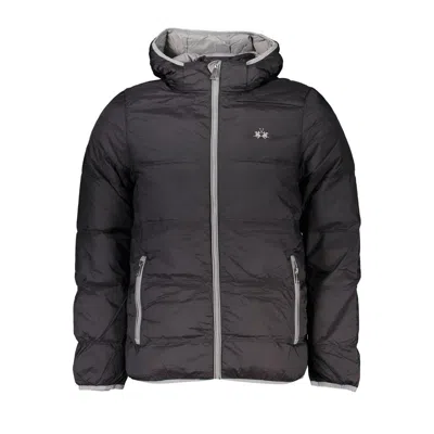 La Martina Elegant Hooded Lightweight Jacket In Black