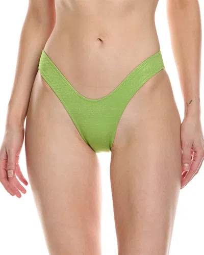 Shop Monica Hansen Beachwear Lurex Girl U Bikini Bottom In Green