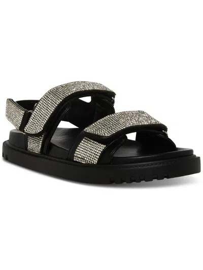 Shop Madden Girl Amore Womens Rhinestones Casual Flatform Sandals In Black