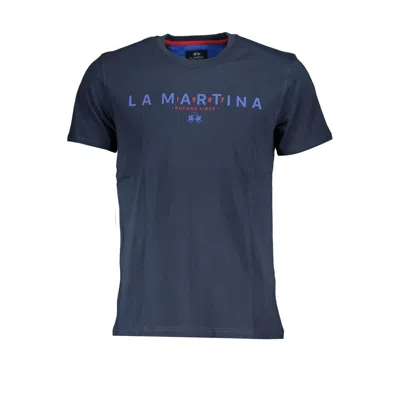 Shop La Martina Cotton Men's T-shirt In Blue