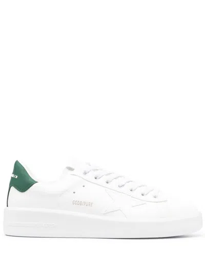 Shop Golden Goose Purestar Low-top Sneakers In White/green