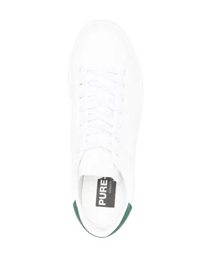 Shop Golden Goose Purestar Low-top Sneakers In White/green