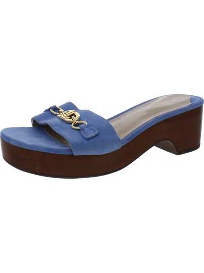Shop Lauren Ralph Lauren Roxanne Womens Embellished Platform Sandals In Blue