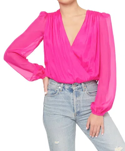 Shop Cami Nyc Isa Bodysuit In Neon Pink