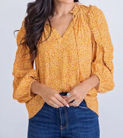 Shop Karlie Daisy V-neck Top In Mustard In Yellow