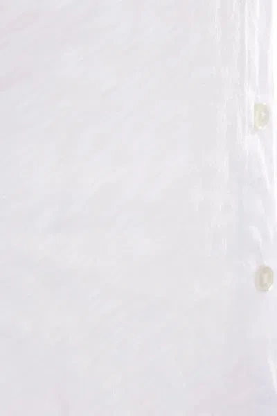 James Perse Sheer Slub Side Panel Shirt In White In White