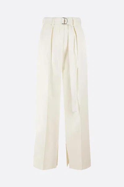 Shop Jil Sander Trousers In Ivory