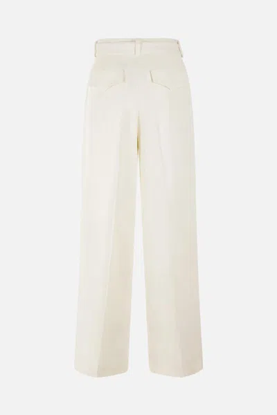 Shop Jil Sander Trousers In Ivory