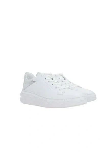 Shop Jimmy Choo Sneakers In White+crystal