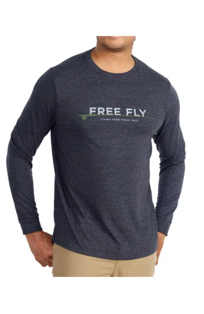 Shop Free Fly 8 Weight Long Sleeve Tee In Heather Charcoal In Grey