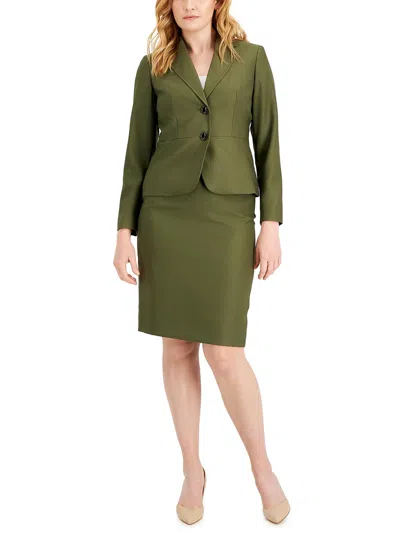 Shop Le Suit Petites Womens Business Midi Skirt Suit In Multi