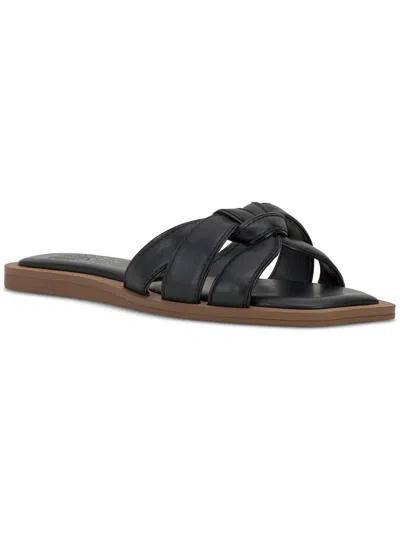 Shop Vince Camuto Barcellen Womens Leather Slip On Flatform Sandals In Black