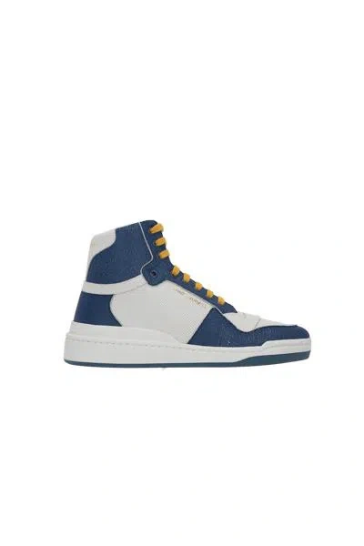 Shop Saint Laurent Sneakers In Off White + Navy