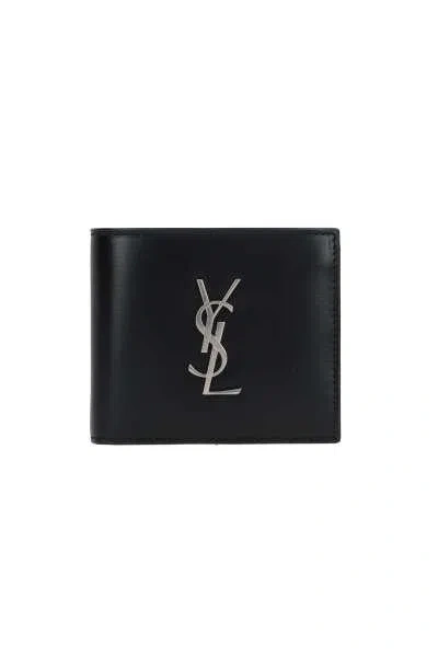 Saint Laurent Black Cassandra Wallet In Black