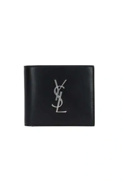 Saint Laurent Black Cassandra Wallet In Black