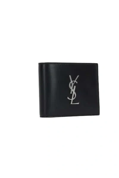 Saint Laurent Black Cassandra Wallet In Black