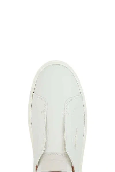 Santoni Leather Low-top Sneakers In White