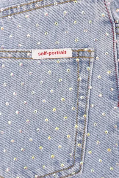 Shop Self-portrait Self Portrait Shorts In Blue