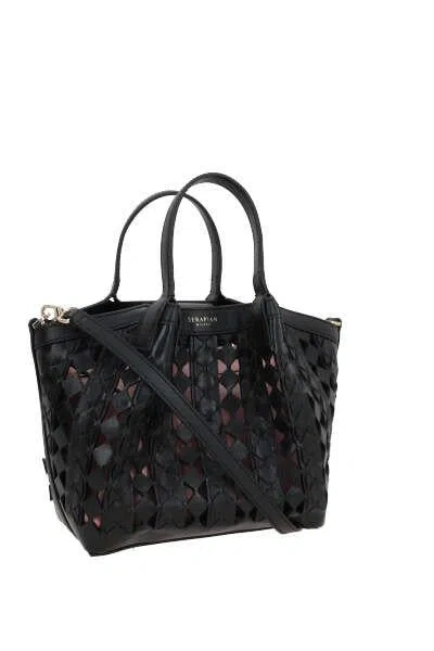 Shop Serapian Bags In Black+blush